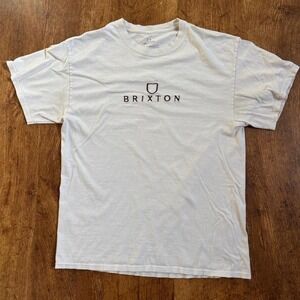 faded cream Brixton embroidered t shirt